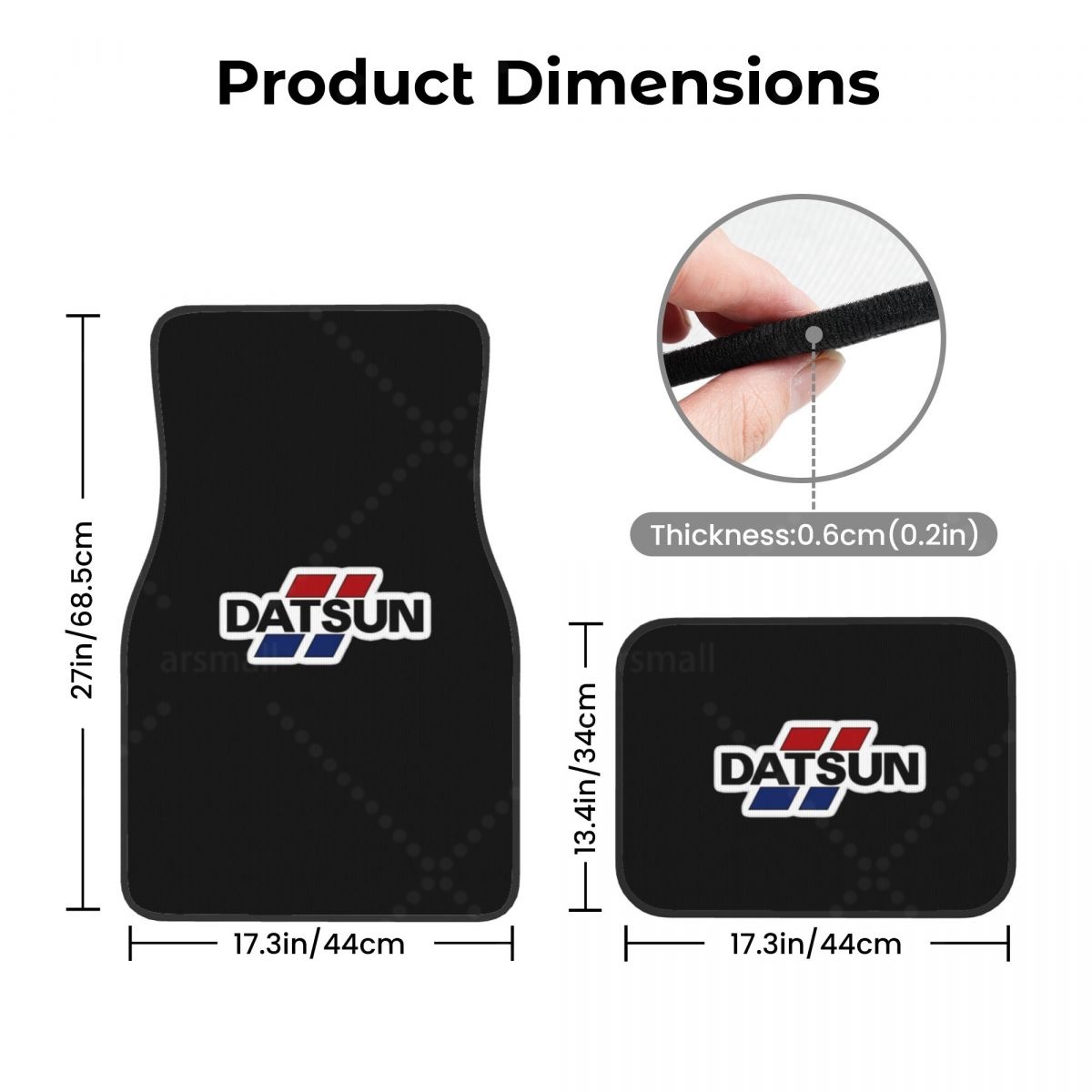 Datsun Car Floormat Heavy Duty Front Rear Rubber Floor Mats Carpet Floor Protection Fits Most Vehicles