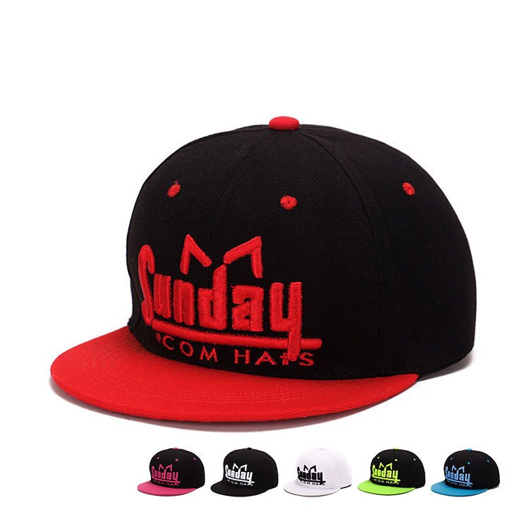 Katoen Zondag Week Brief Borduurwerk Baseball Cap Stiksels Trend Hip-Hop Hoed Heren Hip Hop Caps Dansen Hoeden Voor mannen Vrouwen
