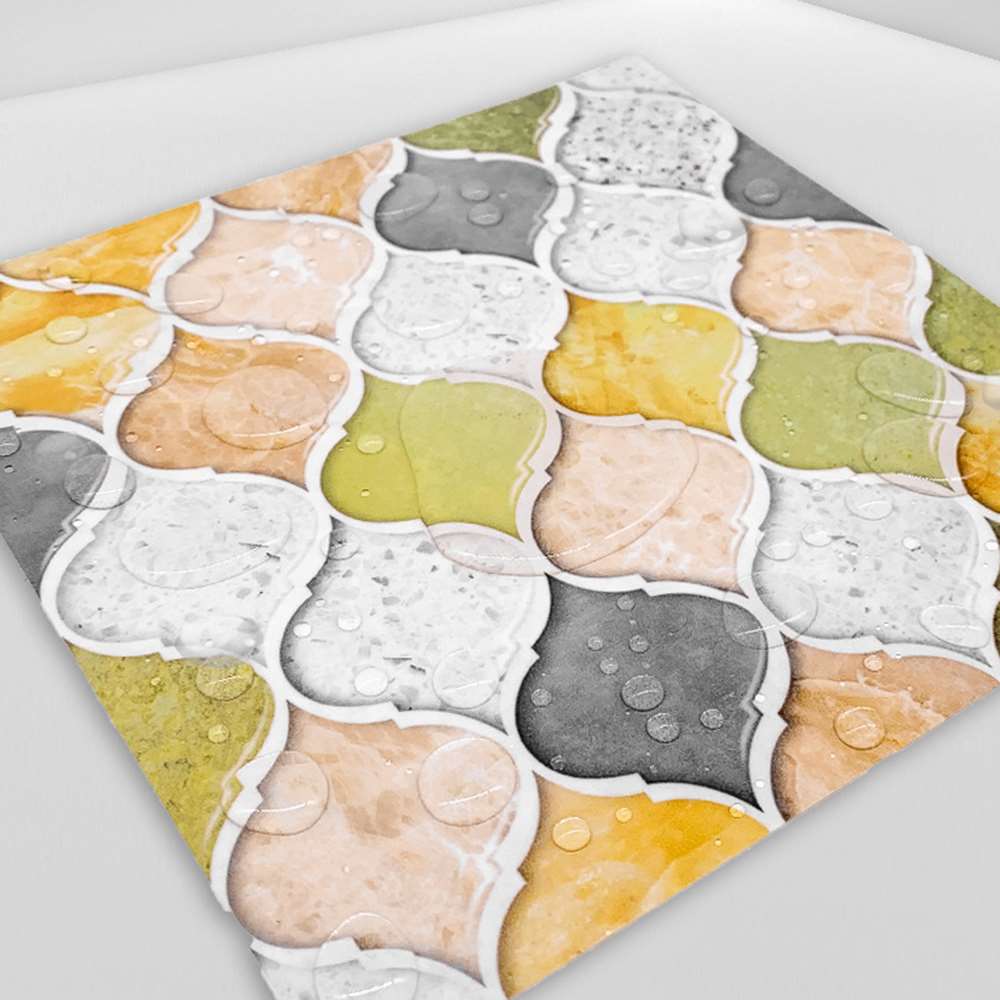 10 Pcs/Set Tile Stickers Wall Panel Sticker Mosaic Wallpaper For Bathroom Kitchen Self-adhesive Waterproof Wall Tile Decoration