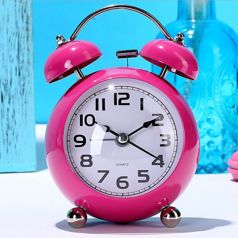 Classic Retro Alarm Clock Silent Non Ticking Twin Bell Alarm Clock Movement Bedside with Night Light Loud Alarm Clock Desk Clock: D1