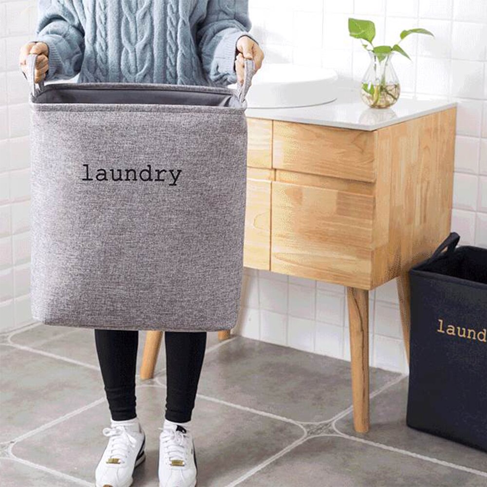Double tissu EVA vêtements sales panier à linge pliable panier à linge avec poignées carré bac de rangement seau maison jouets organisateur