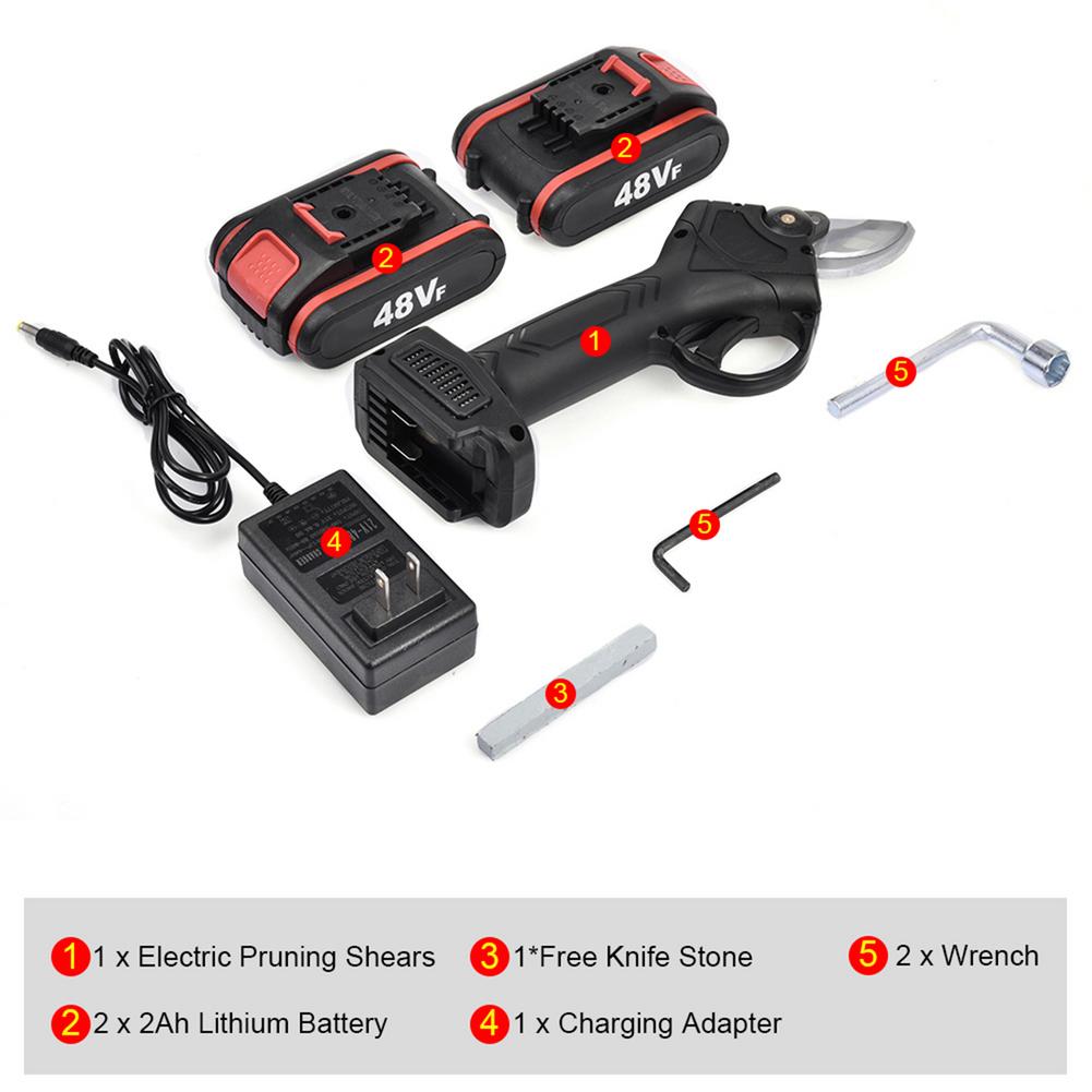 Cordless Pruner Electric Trimmer Lithium Battery Pruning Shear Fruit Tree Bonsai Branch Cutter Landscaping Scissor Garden Tool