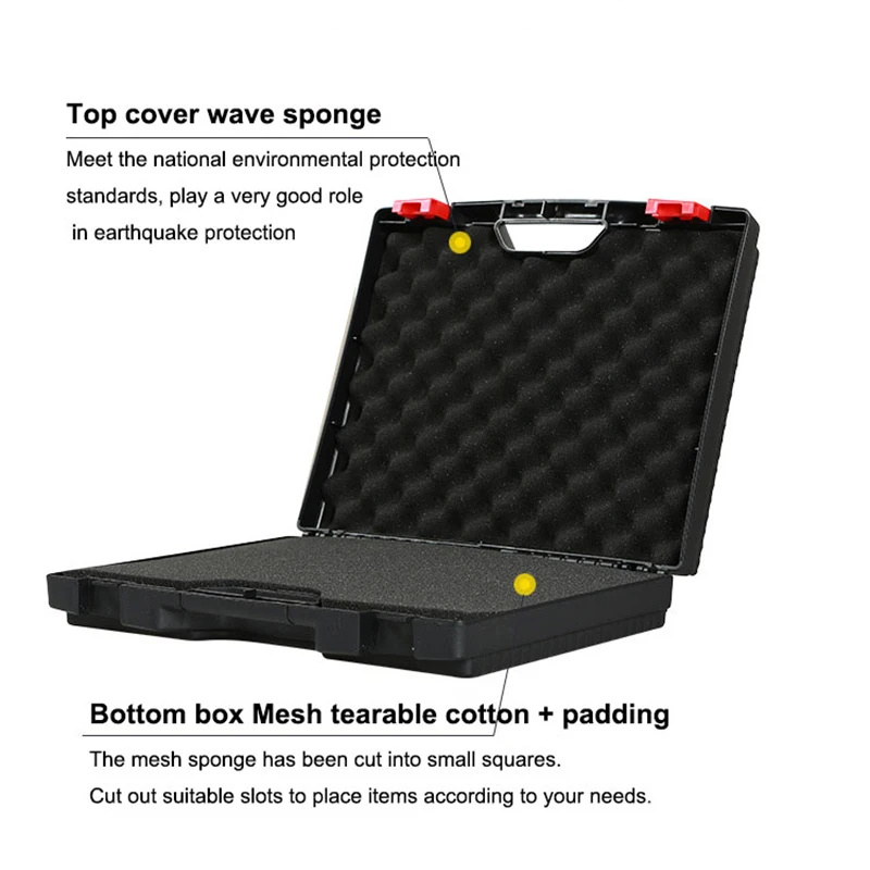 Suitcase Tool Box With Spong Complete Toolbox Cases Portable Plastic Tool Case Safety Equipment Instrument Case