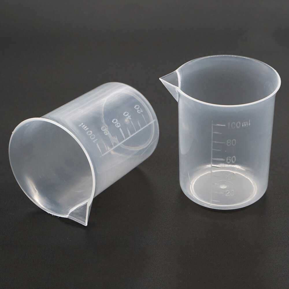 5 pièces bécher en plastique 50ml 100ml 250ml 500ml 1000ml