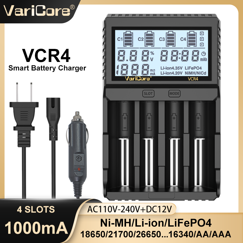 VCR4/VCP4 erkennt intelligent sterben Batterietypen und unterstützt gemischte beladen verschiedener Arten von wiederaufladbaren Batterien: Rosa