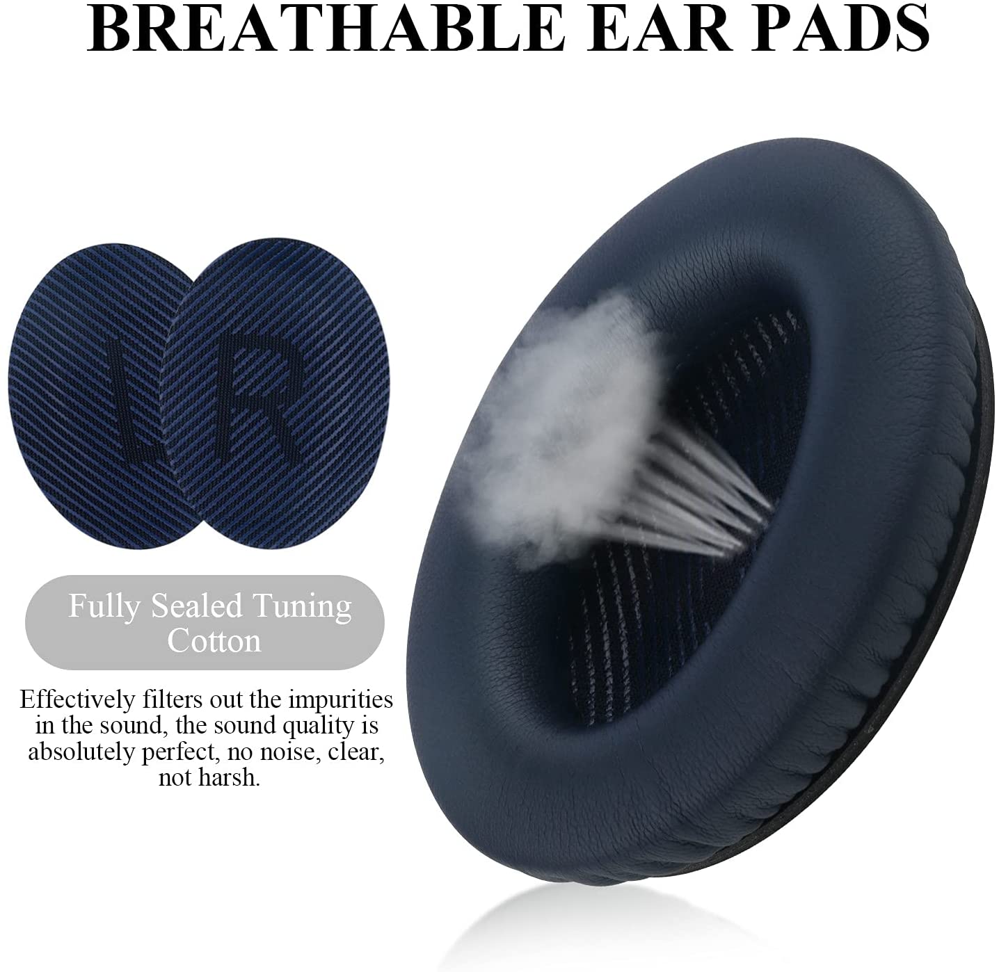 Vakiona korvaavat korvatyynyt bose quiet comfort 35 (qc35)  - ja quietcomfort 35 ii (qc35 ii)  -kuulokkeille
