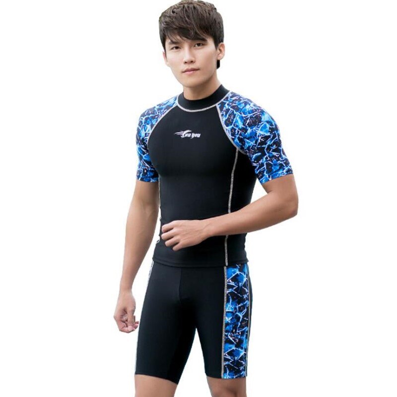 Badpak Mannen Pak Split Korte Mouwen Snorkelen Surfen Duikpak Zonnebrandcrème Badmode Zwemmen Sneldrogende Wetsuit