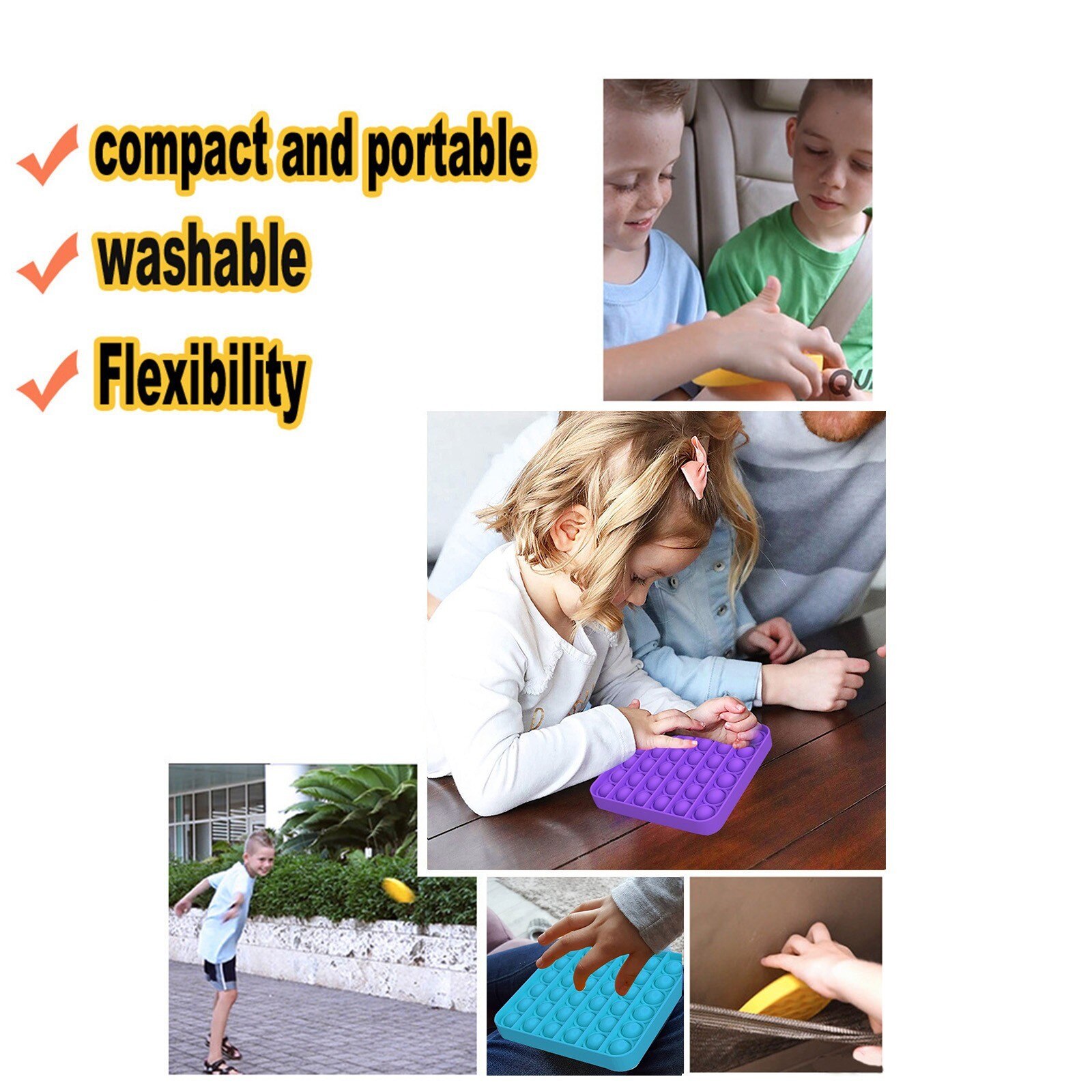 D Push Bubble Sensory Toy Autism Special Needs Stress Reliever Stress Increase Focus Educational Squeeze Toy DIY Craft Storage