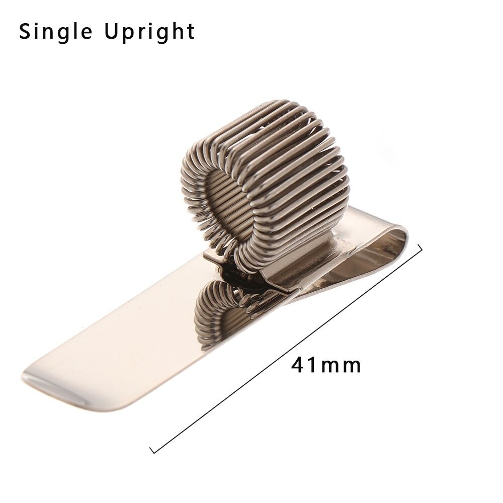 Spring Pen Clip Metal Pencil Holder Single Hole Double Opening Triple Orifice Elastic Loop Portable Writing Supplies Stationery: --Single Upright