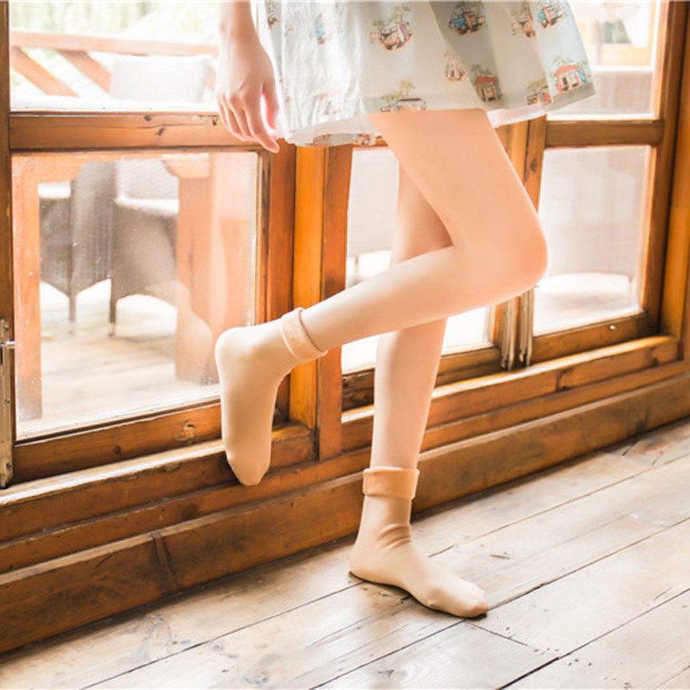 Mulheres inverno quente engrossar meias térmicas cor sólida veludo macio náilon botas térmicas chão dormir meias neve quente meias