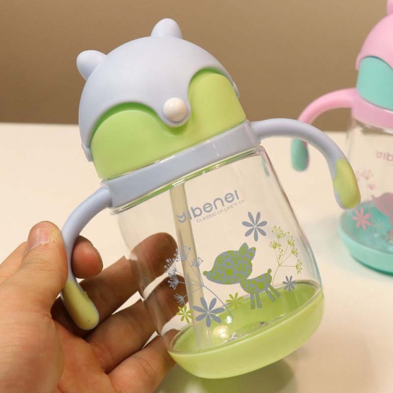 260ml träningsflaskor barn småbarn baby hälsosam nappflaska säkert dricksvatten sugrör sippy härlig baby vatten mjölk kopp
