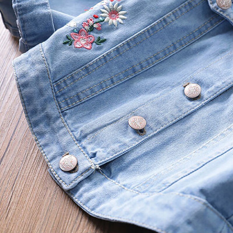 Girl denim jacket coat Flower embroidery Children's Spring Autumn coat kids jacket baby coat girl's baby jacket