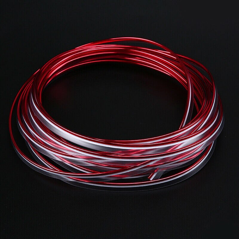 5M, estilo de coche rojo Flexible, moldura Interior, tira de decoración, rellenador de huecos