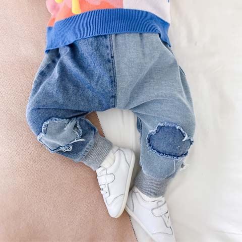 Baby hosen, Baby mädchen, frühling und herbst modelle, ausländischen stil, freundlicher baumwolle Jeans, jungen lässig stil