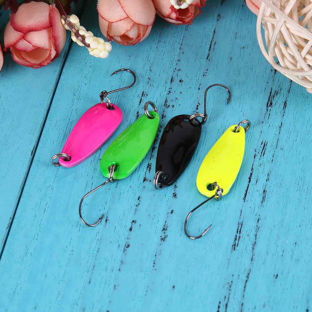 4 pcs Spinner Bait Fishing Lure Set Spoon Spinner Bait 2.5g with 4 Colors Spinnerbait Metal Hard Lure Isca Artificial Bass Lure