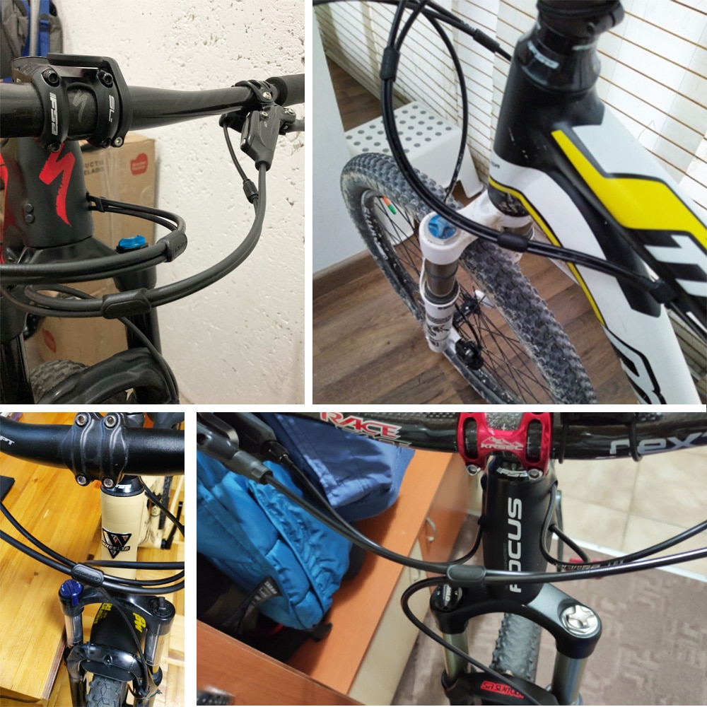 10 unidades de organizadores de cables para bicicleta, abrazaderas para mangueras hidráulicas, soportes de clip para cables de cambio, desviador y freno de 4mm y 5mm