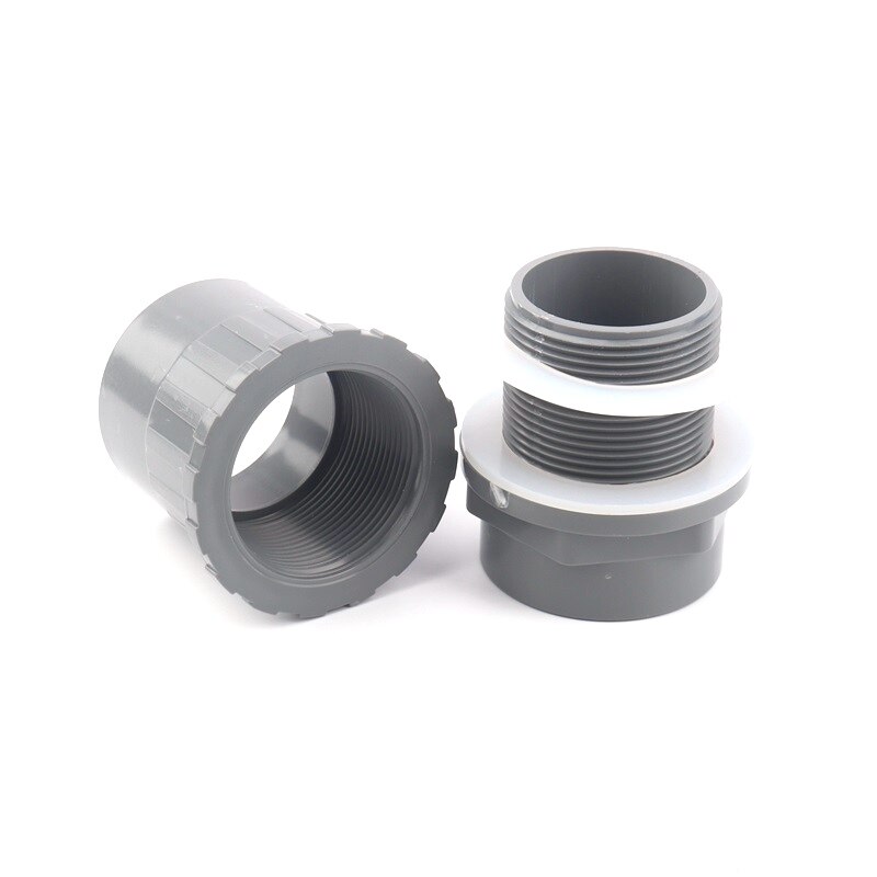 1pc I.D20~50mm HI PVC Pipe Connectors Socket Water Tank Aquarium Inlet Outlet Joints Drainage Pipe Connectors