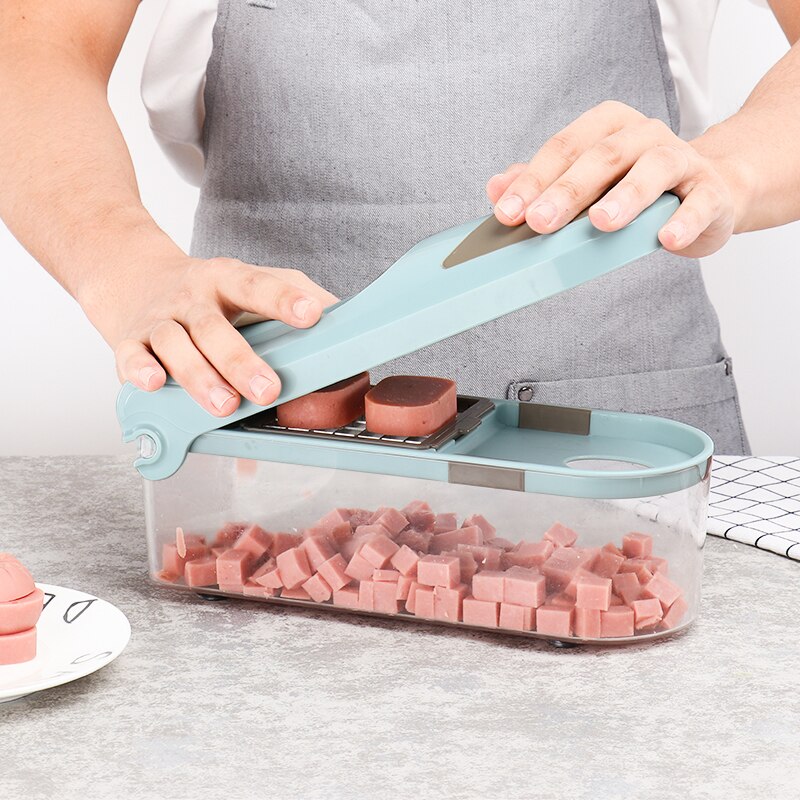 Groentesnijder Ui Chopper Mandoline Slicer Dicer Met 8 Verwisselbare Bladen Veggie Keuken Accessoires Dunschiller Koken Gereedschap