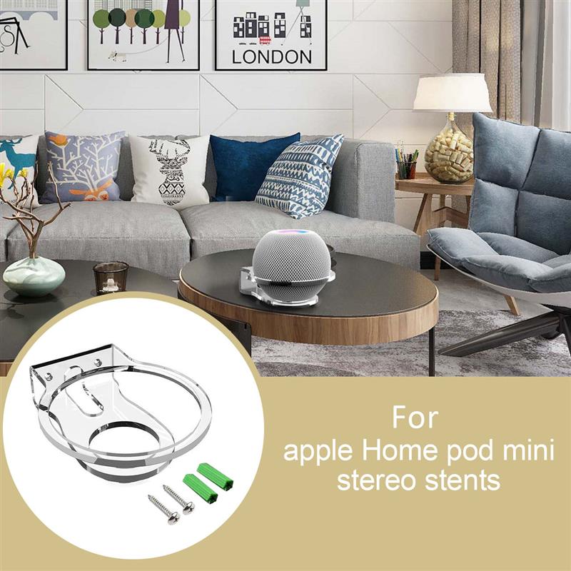 Wall Mount Stand Voor Apple Home Pod Mini Houder Ruimtebesparend Acryl Bluetooth Speaker Outlet Manager Voor Homepod Mini Beugel