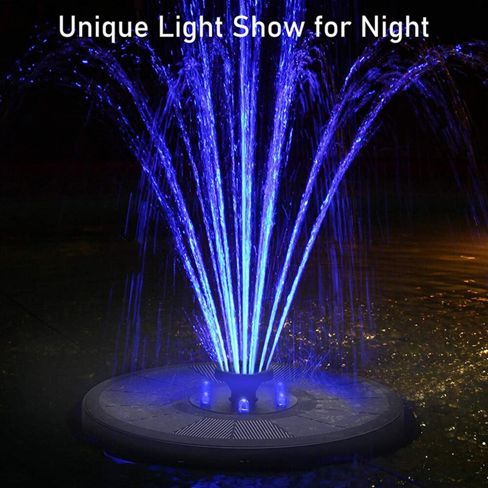 Solor Powered Fontein Met Led-verlichting Drijvende Solar Fontein Tuin Fontein Zwembad Vijver Decor Tuin Zwembad Decoratie