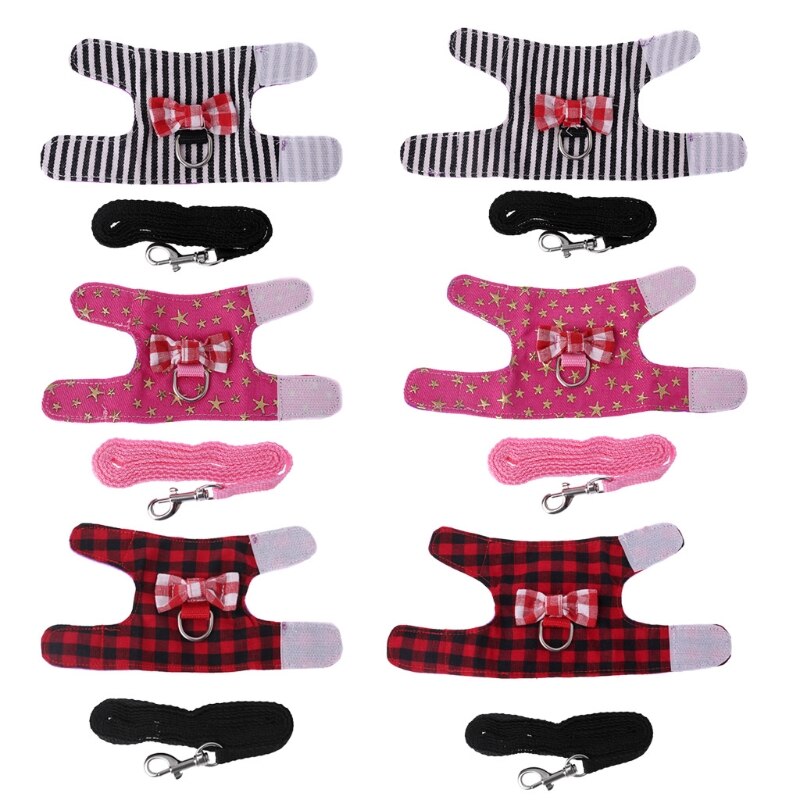 Small Pet Harness Vest Leash Set Ferret Guinea Pig Hamster Chest Strap Harness Adjustable soft harness