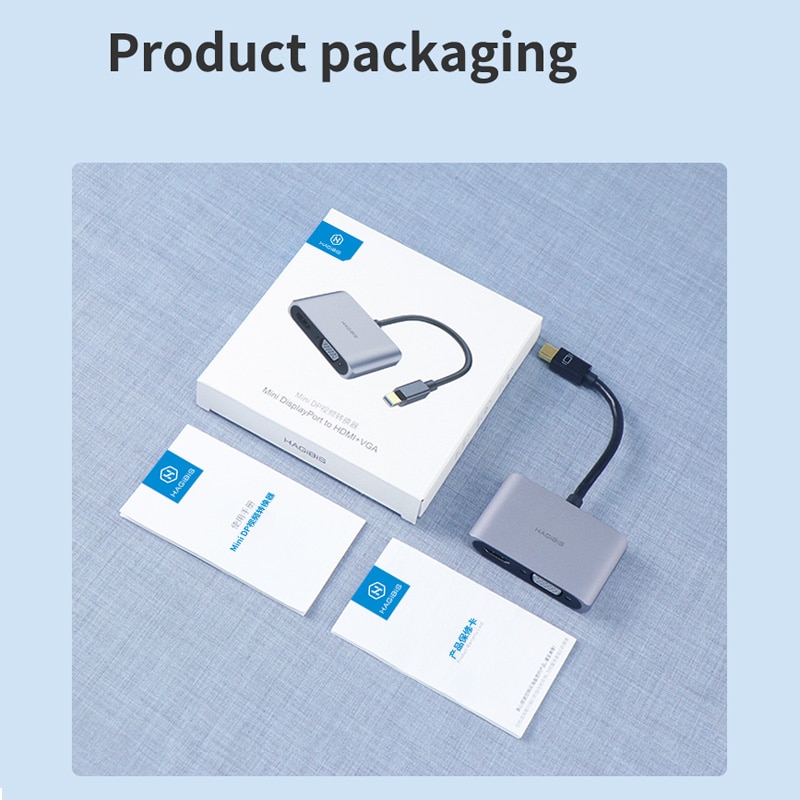 Hagibis Mini DisplayPort to HDMI-compatible VGA Adapter Thunderbolt 2 Converter 4K DP Cable for Apple MacBook Air Pro surface