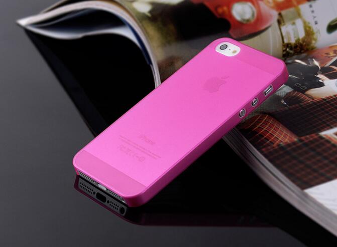 Capa para iphone 5S ultra fina preta azul vermelho, de cores matte doces para iphone 5 5S se: rose red