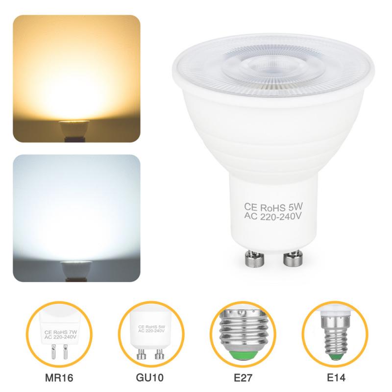 GU10/MR16 220V Led Lamp Cup 2835 Smd Spaarlamp GU10 MR16 Plastic Pakket Aluminium Lamp cup Energiebesparende Verlichting Lampen