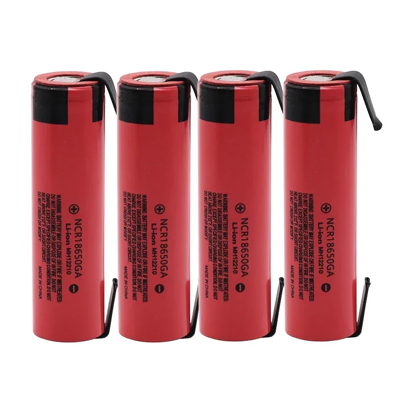 Ncr18650ga 20a descarga 3.7v 3500mah 18650 bateria recarregável para lanterna de brinquedo bateria de lítio de topo plano + níquel