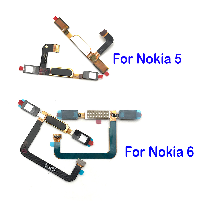Home Button Fingerprint Sensor Button Flex Cable Ribbon For Nokia 6 / 5 Replacement Part