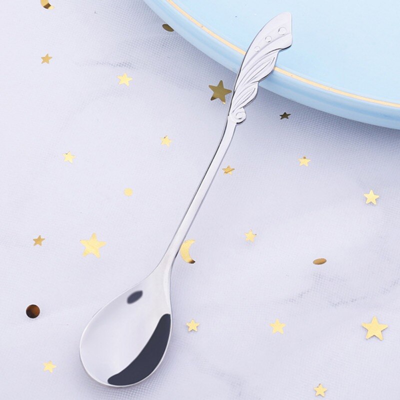 Long Handle Tea Coffee Mixing Spoon Dessert Vintage Teaspoons Drink Tableware Unique Shape Stainless Steel Kitchen Tools: D
