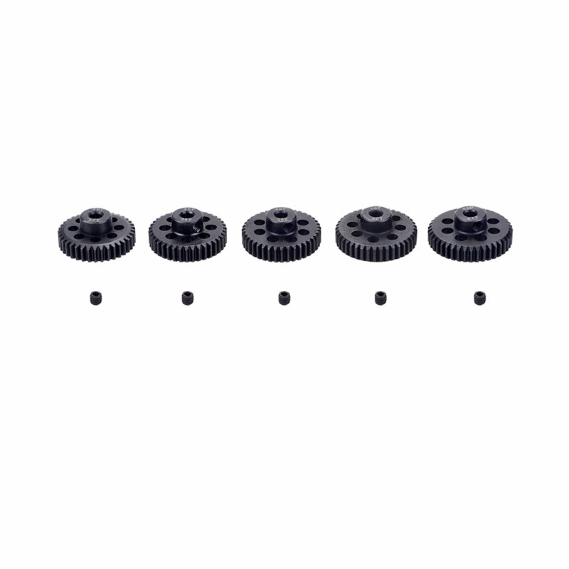 5PCS 48DP 3.175mm Metal Pinion Motor Gear Set for 1/10 RC Car Motor: Red