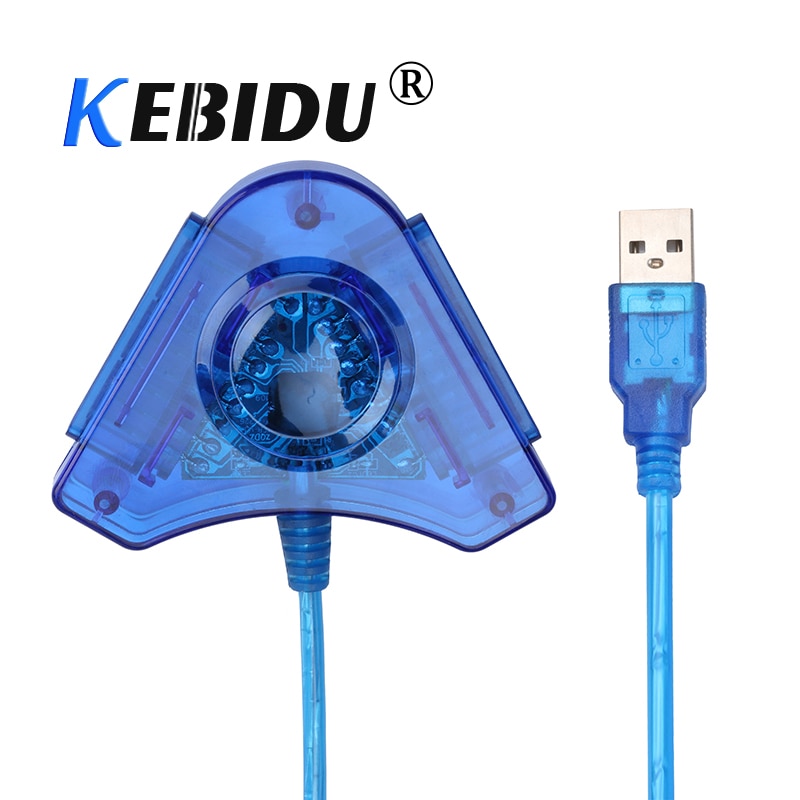 Kebidu Joystick USB Dual Player Converter Adapter Cable Support two controller For PS2 Gamepad for Windows7/8/2000/ME/XP