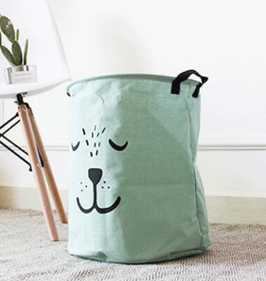Grand panier à linge, joli panier de rangement pour vêtements, motif dessin animé, pour la maison, pour jouets d'enfants: Vert