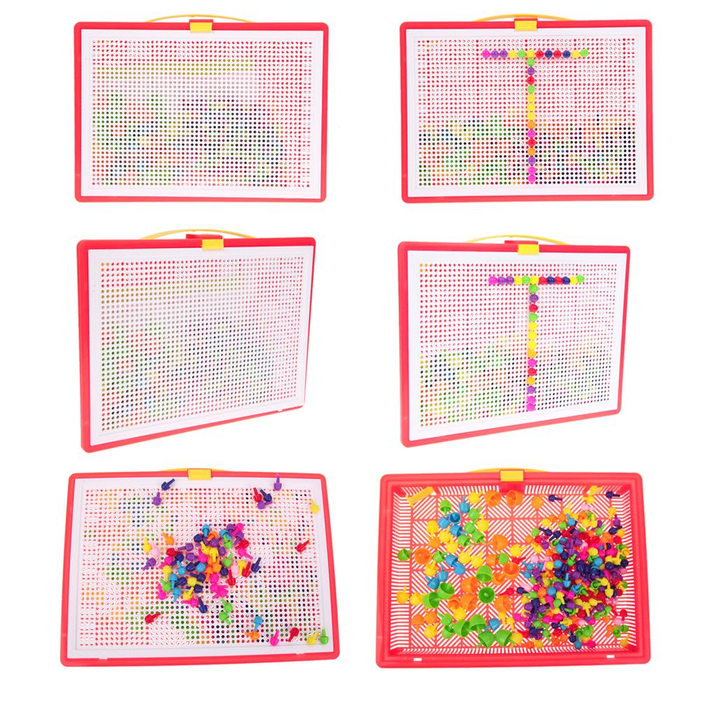 Puzzel Grappige Patronen Speelgoed Chilren Kids Creatief Speelgoed Vroeg Leren Educatief Mozaïek Pegboard Paddestoel Nagels Jigsaw Meisjes Speelgoed