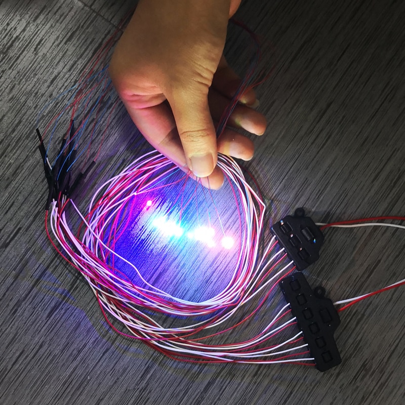 3pcs 12V Pre-wired #0402 SMD LEDs,8 Colors,60cm connection wires,hobby model kit/railway/railroad/starship/gundam lighting