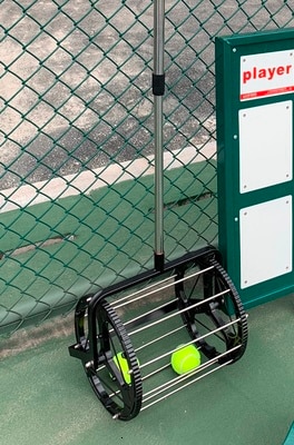 Höjdjusterbar tennisbollar retriever 55 kapacitet korg rostfritt stål tennisboll plocka upp behållare plocka machinetennis