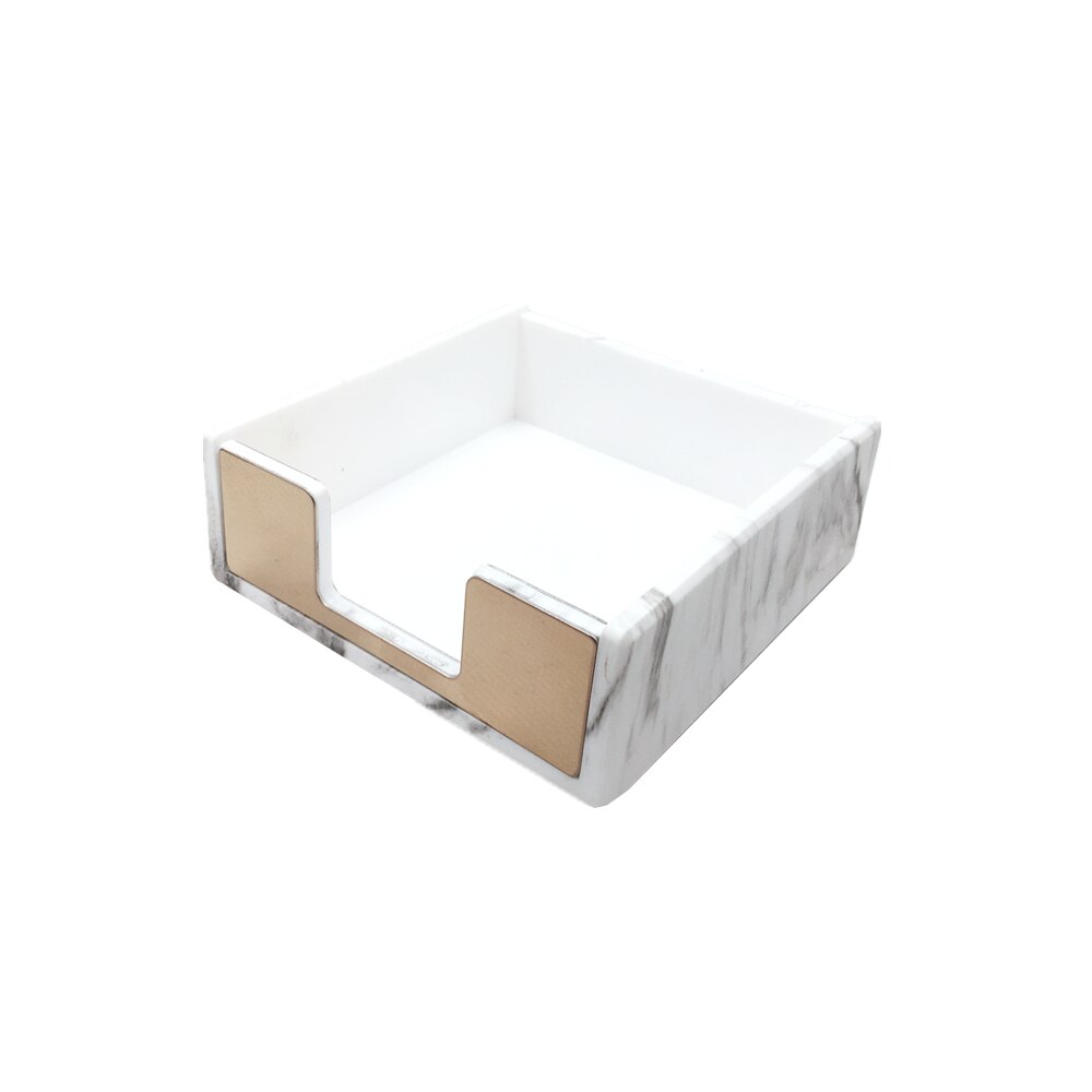 Marble Memo Holder Gold Self Stick Notes Cube Dispensers 5mm Super Thick Notepad Case for Office Home Desk Organizers Supplies