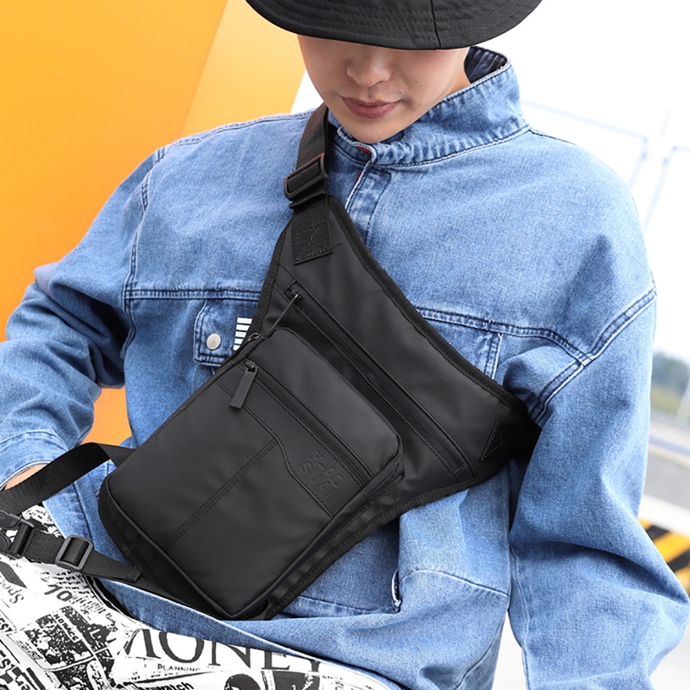 Riñonera de nailon resistente al agua para hombre, bolsa para pierna, muslo, cadera, cintura, viaje, motocicleta, bolsos de hombro tipo bandolera,