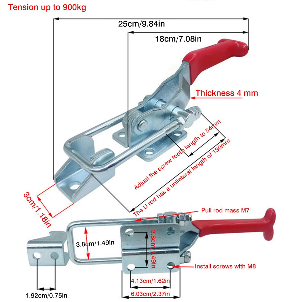 Heavy Duty Adjustable Manual Latch U Bolt Toggle Clamp Self-lock Hand Clamp Jig Accessory