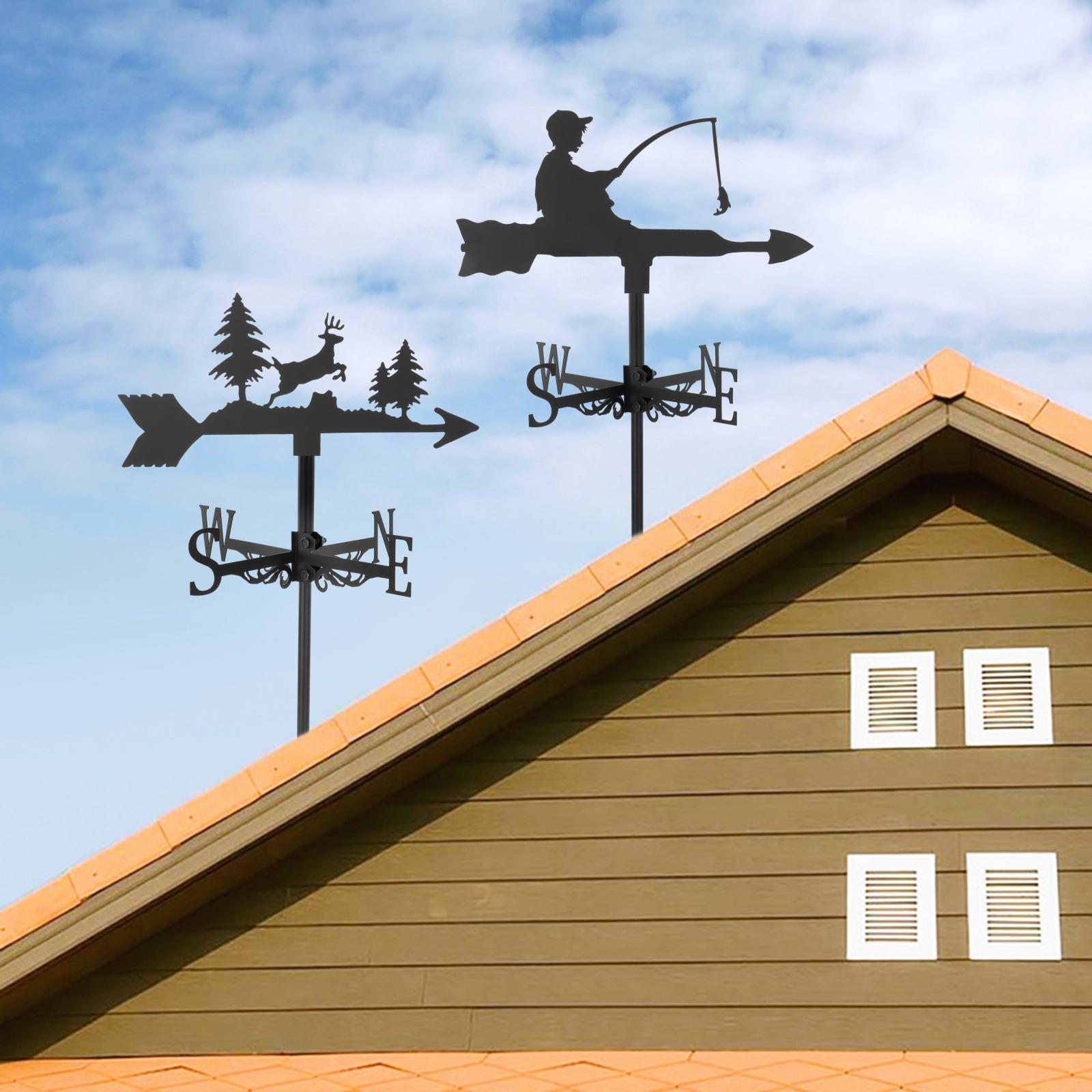 Retro Windwijzer Tuin Stake Wind Richting Indicator Kit Outdoor Ijzeren Beugel Voor Dak Tuinhuisje Farm Meetinstrumenten Decor