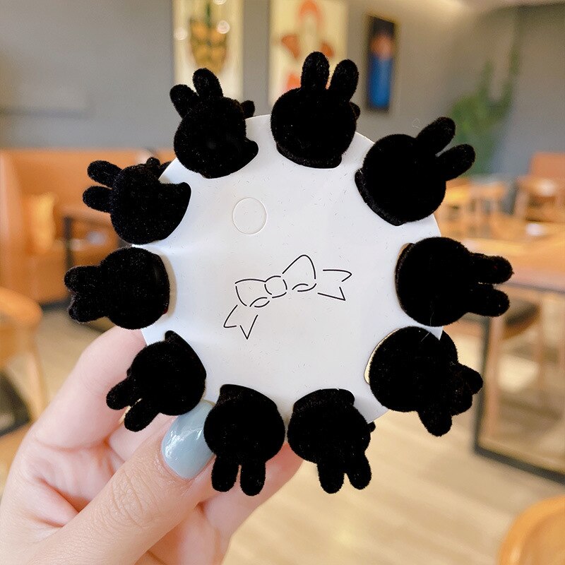 10/1Pcs Velvet Hair Claw Heart-shape Hair Clip Women Mini Size Claw Clip Solid Color Hairpin Barrettes Headwear Hair Accessories: B4