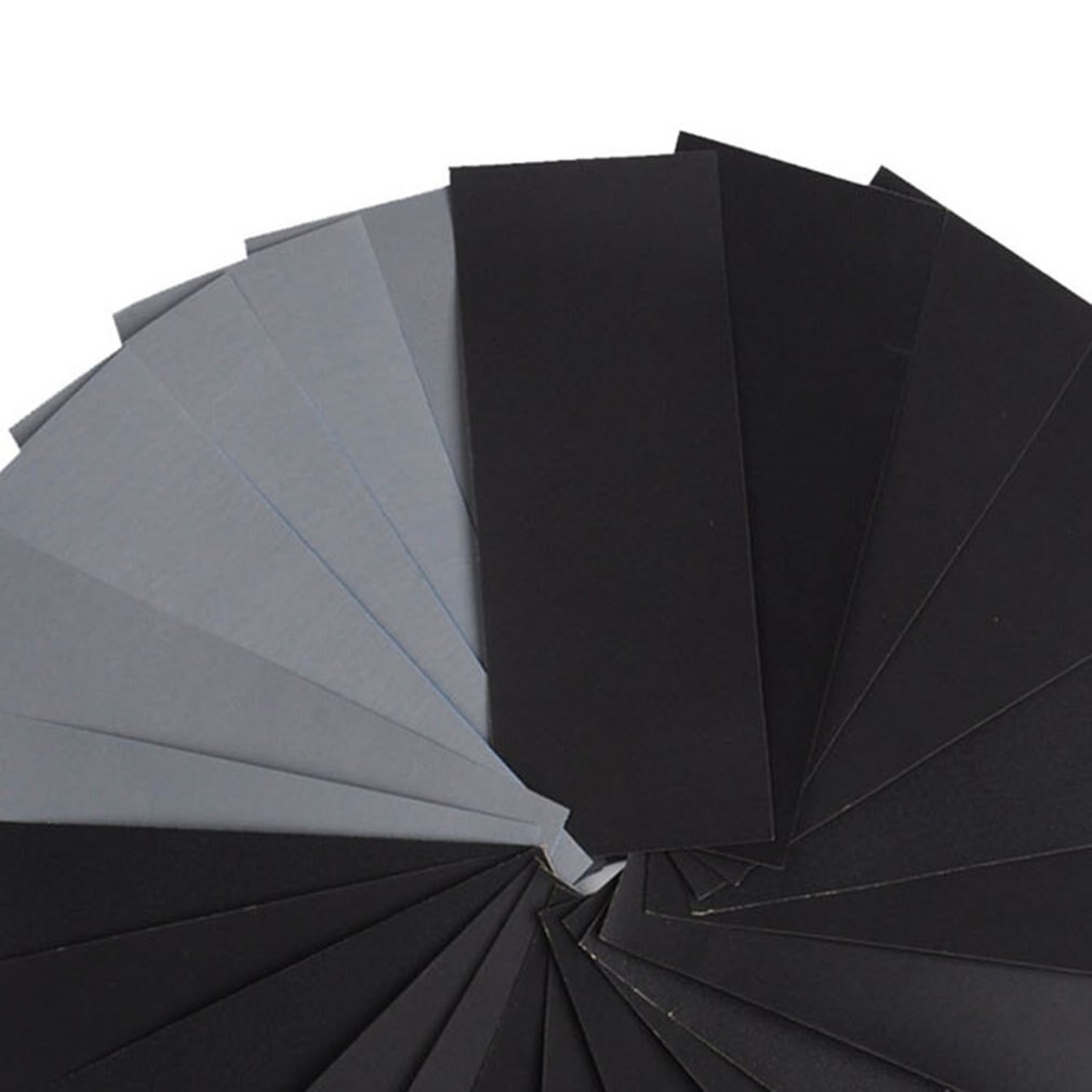 42 Sheets Black Waterproof Abrasive Paper Silicone Carbide Electro Coated Abrasive Paper Wet&Dry Usable