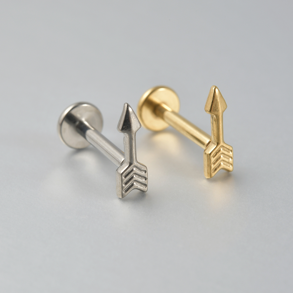 1PC G23 solidny tytan nożyce wąż chrząstka kolczyki Stud 16G gwint wewnętrzny cyrkon Helix ucho Tragus Piercing biżuteria: Black / W kolorze jasnożółtym, złotym