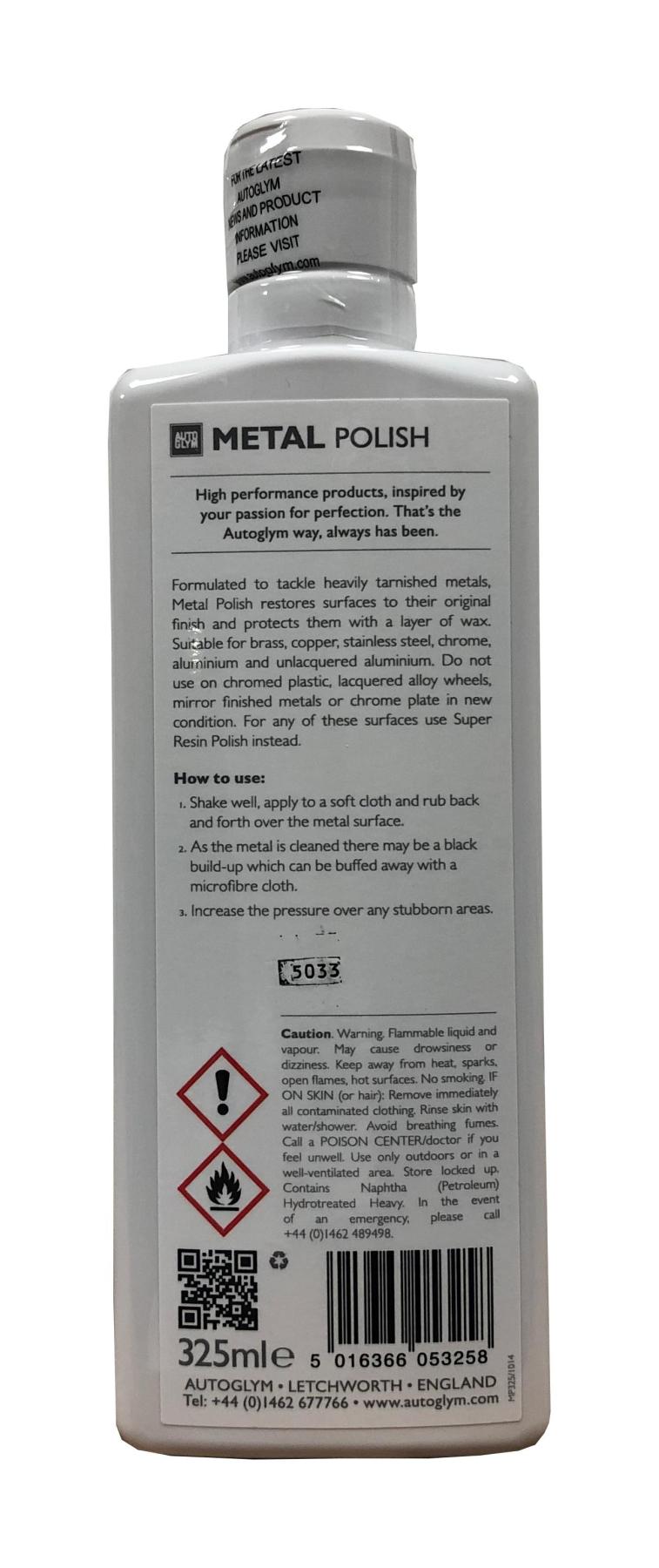 Autoglym metal polish hjul udstødning tip metal polish polish 325ml