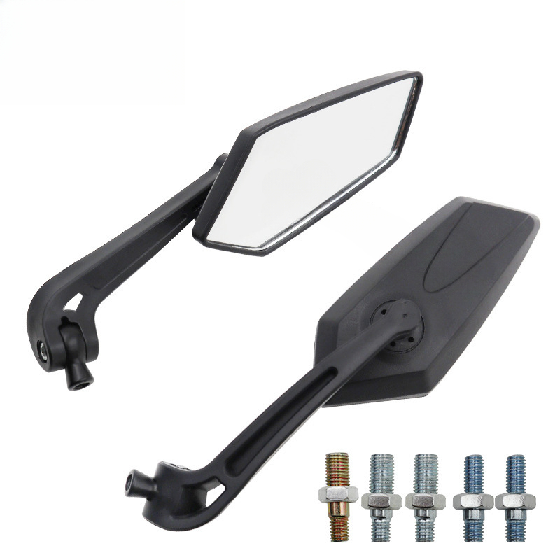 Espelho retrovisor reverso para motocicleta, parafuso 8/10mm, adequado para a maioria dos modelos, lentes ultra brancas, transparentes e azuis, antirreflexo: Verde exército