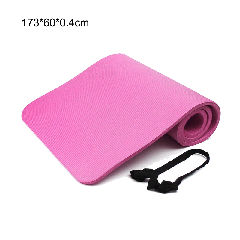 Halkfria yogamattor för fitness smaklös pilates picknick campingremmar gym fitness träningsdynor matta med bandage hotsale: Rosa