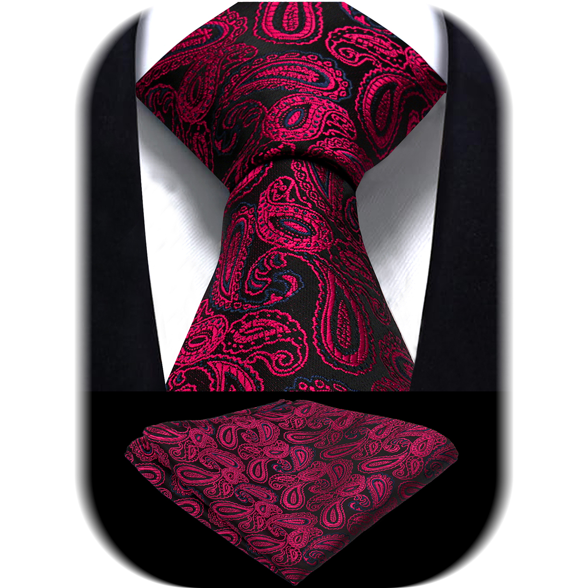 Corbata cuadrada de bolsillo para hombre, conjunto de negocios, corbata, pañuelo, tejido Jacquard, Floral, Paisley, para padrino de boda