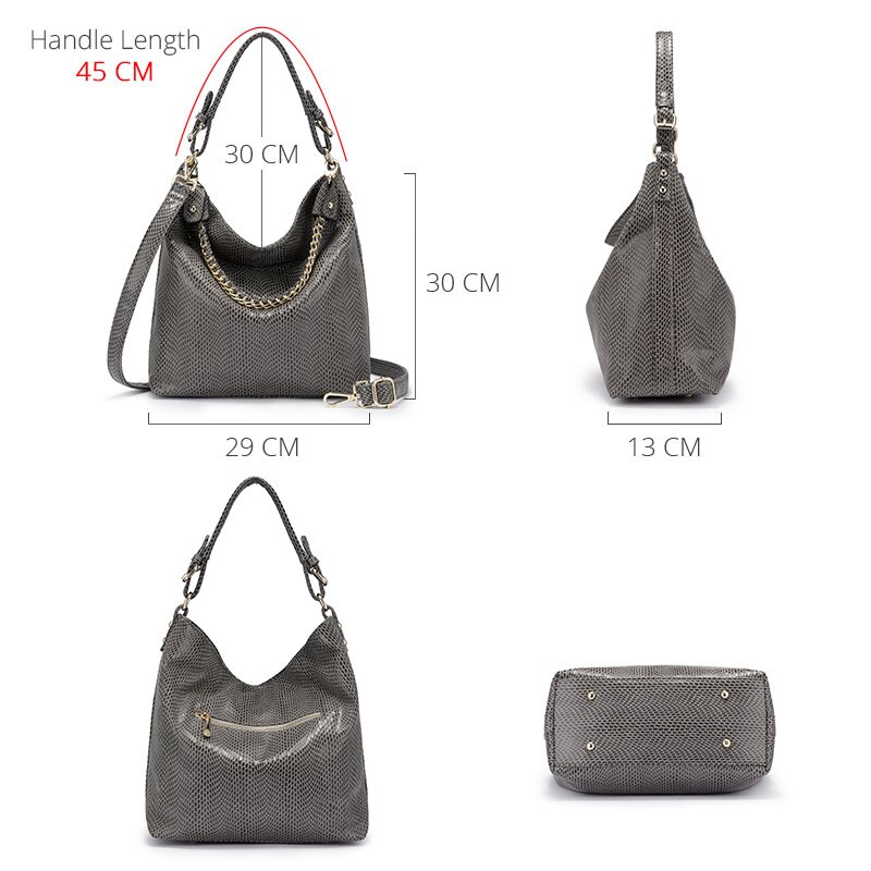 REALER-Bolso de hombro grande con asa superior para mujer, bandolera de cuero artificial con cadena,
