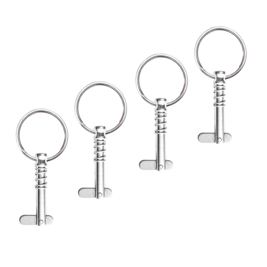 4 Pcs 316 Stainless Steel Quick Release Pin 1/4" Boat Bimini Top Fittings